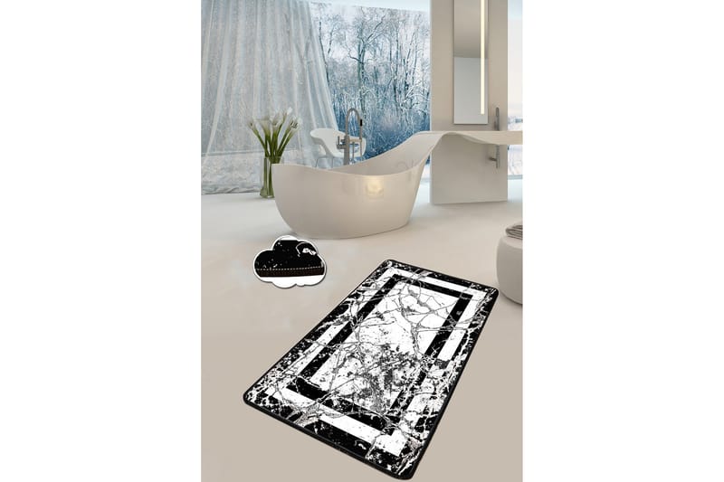 Brinmor Badrumsmatta 70x120 cm Rund, Svart