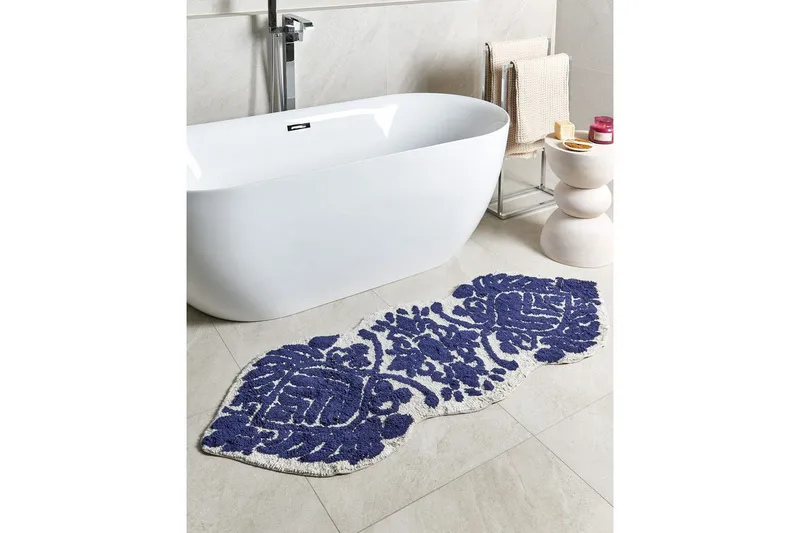 Badrumsmatta Canbar - Blå, Vit - Textil & mattor - Mattor - Badrumsmatta