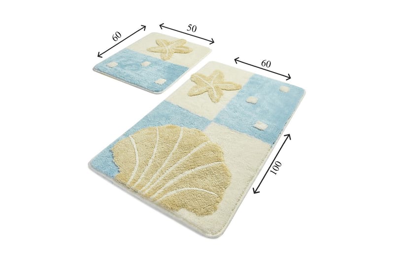 Chilai Home Badmatta Set om 2 - Multi - Textil & mattor - Mattor - Badrumsmatta