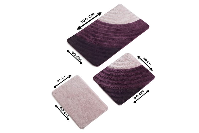 Chilai Home Badmatta Set om 3 - Multi - Textil & mattor - Mattor - Badrumsmatta
