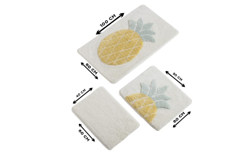 Chilai Home Badmatta Set om 3 - Multi - Textil & mattor - Mattor - Badrumsmatta