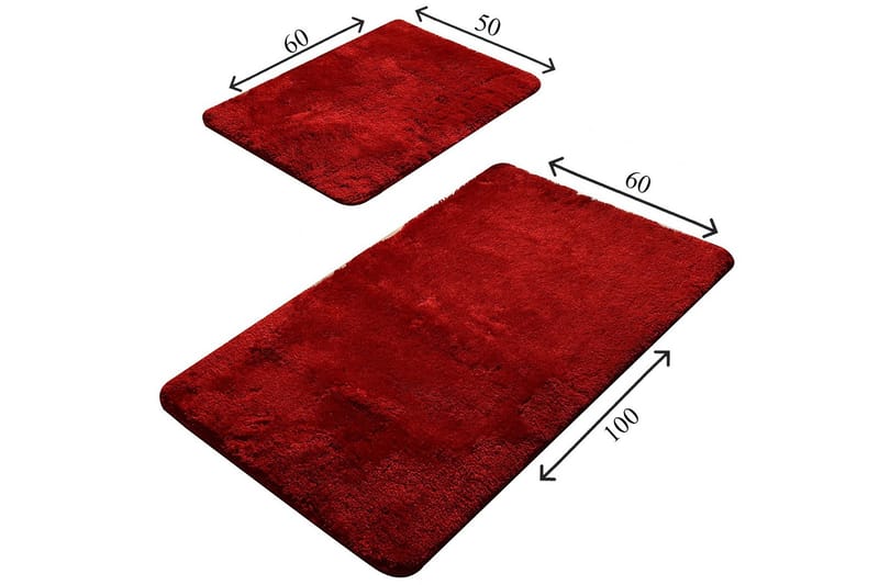 Chilai Home by Alessia Badmatta Set om 2 - Röd - Textil & mattor - Mattor - Badrumsmatta