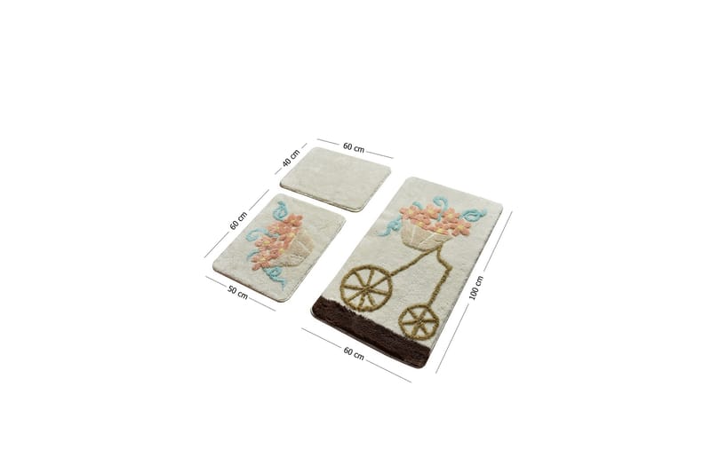 Chilai Home by Alessia Badmatta Set om 3 - Multi - Textil & mattor - Mattor - Badrumsmatta
