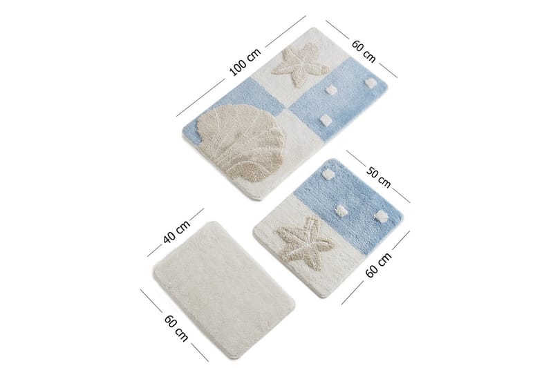 Chilai Home by Alessia Badmatta Set om 3 - Multi - Textil & mattor - Mattor - Badrumsmatta