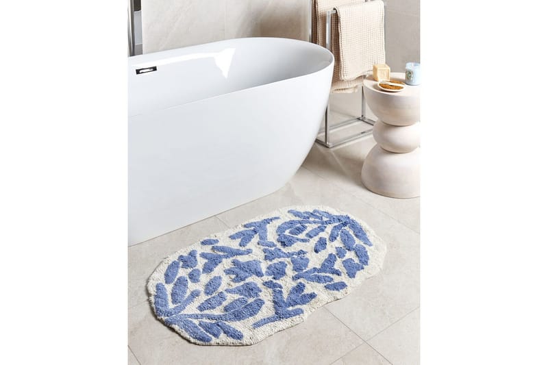 Badrumsmatta Derik - Blå, Vit - Textil & mattor - Mattor - Badrumsmatta