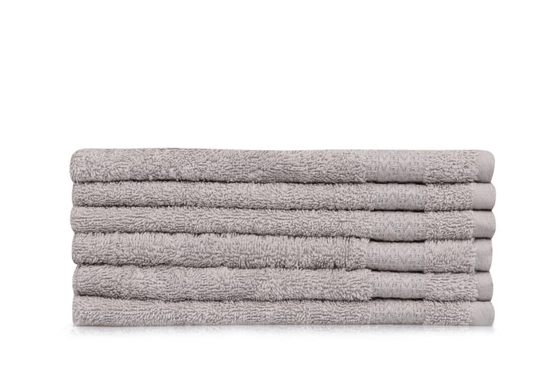 Hobby Handduk 30x50 cm 6-pack - Ljusgrå - Textil & mattor - Badrumstextilier - Handduk