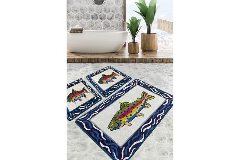 Navi Badrumsmatta 60x100 cm Rektangulär - Flerfärgad - Textil & mattor - Mattor - Badrumsmatta