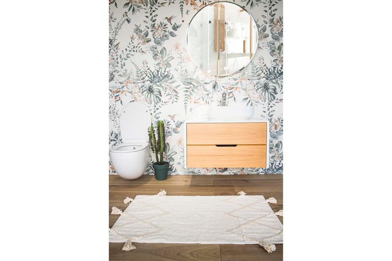 Nehal Badrumsmatta 60x90 cm Rektangulär, Creme