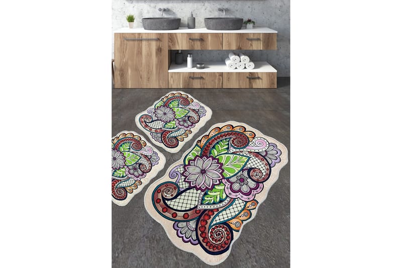 Nibo Badrumsmatta 60x100 cm Rektangulär - Flerfärgad - Textil & mattor - Mattor - Badrumsmatta