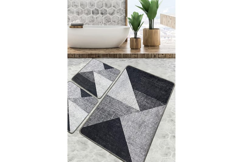 Nikil Badrumsmatta 60x100 cm Rektangulär, Grå