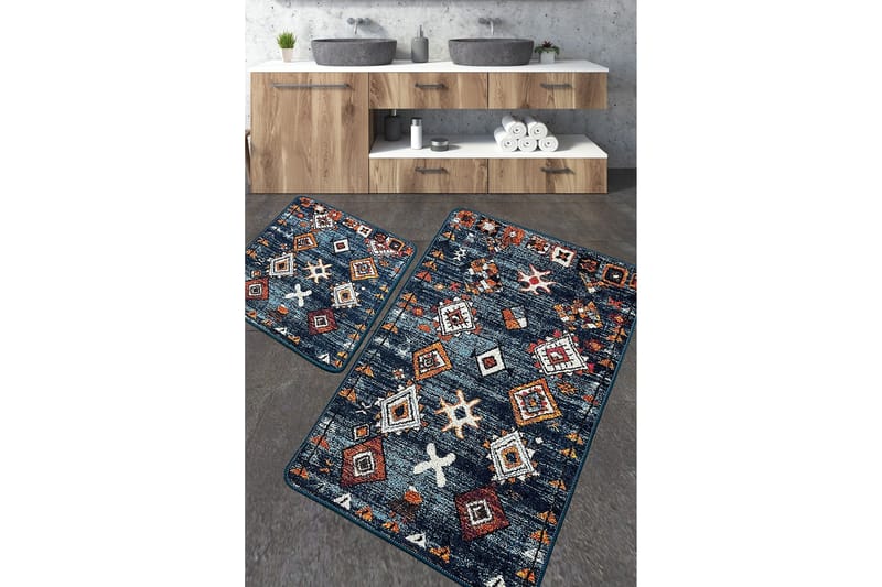 Nikkhar Badrumsmatta 60x100 cm Rektangulär, Flerfärgad