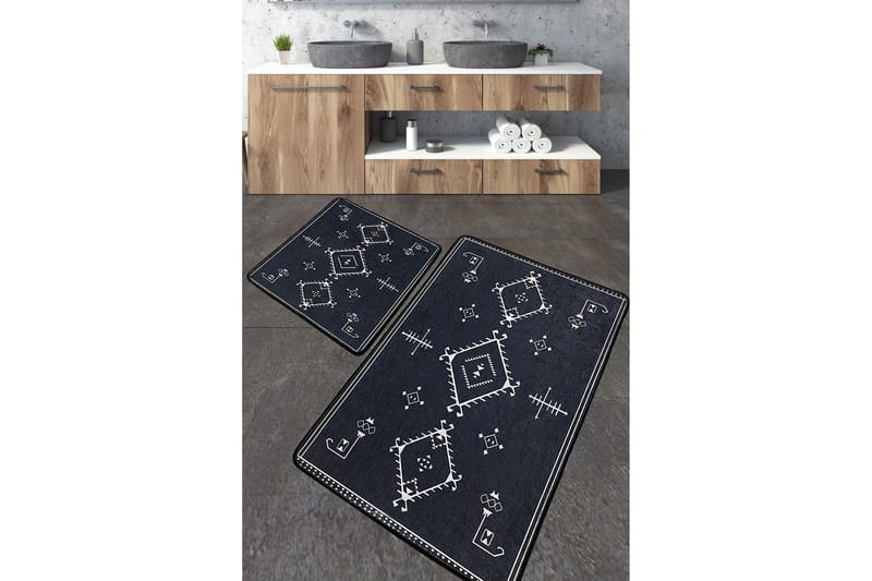 Nikky Badrumsmatta 60x100 cm Rektangulär, Mörkgrå