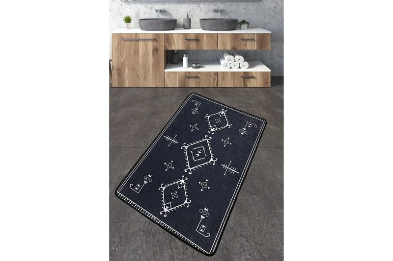 Nikky Badrumsmatta 70x120 cm Rektangulär, Mörkgrå