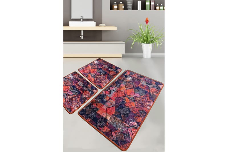Nilam Badrumsmatta 60x100 cm Rektangulär - Flerfärgad - Textil & mattor - Mattor - Badrumsmatta