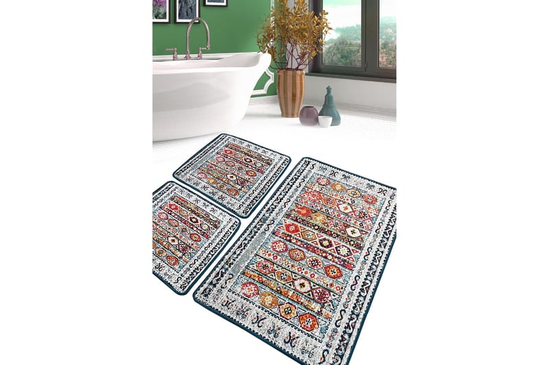 Nini Badrumsmatta 60x100 cm Rektangulär - Flerfärgad - Textil & mattor - Mattor - Badrumsmatta