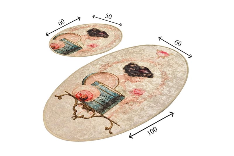 Niyanna Badrumsmatta 2-pack - Flerfärgad - Textil & mattor - Mattor - Badrumsmatta