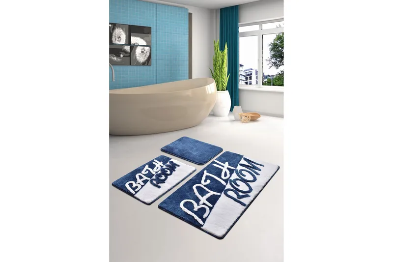 Niyanna Badrumsmatta 3-pack - Blå/Vit - Textil & mattor - Mattor - Badrumsmatta