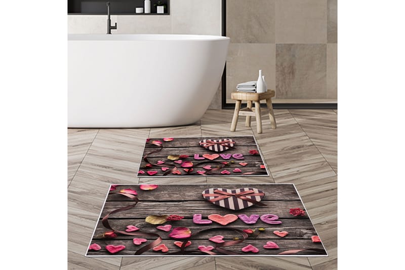 Pallawi Badrumsmatta 60x150 cm Rektangulär - Flerfärgad - Textil & mattor - Mattor - Badrumsmatta