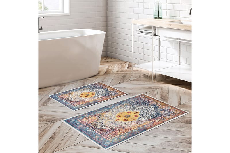 Pallvi Badrumsmatta 60x150 cm Rektangulär - Flerfärgad - Textil & mattor - Mattor - Badrumsmatta