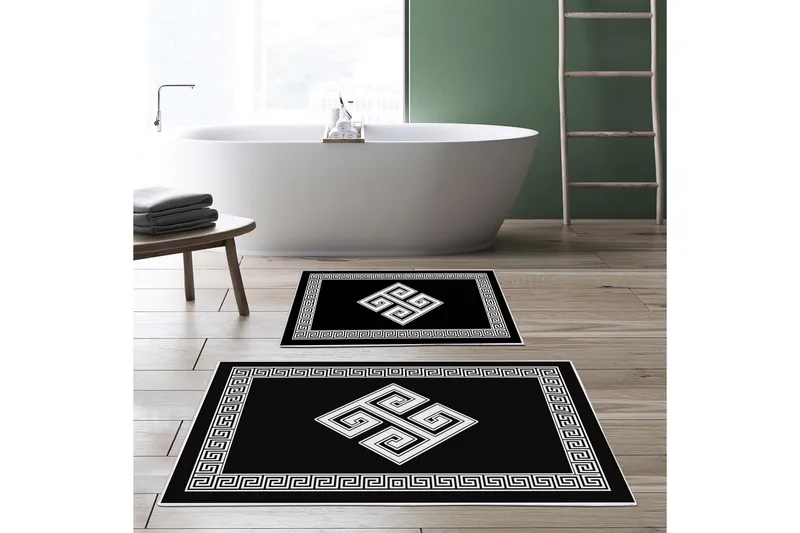 Panchhi Badrumsmatta 60x150 cm Rektangulär, Svart