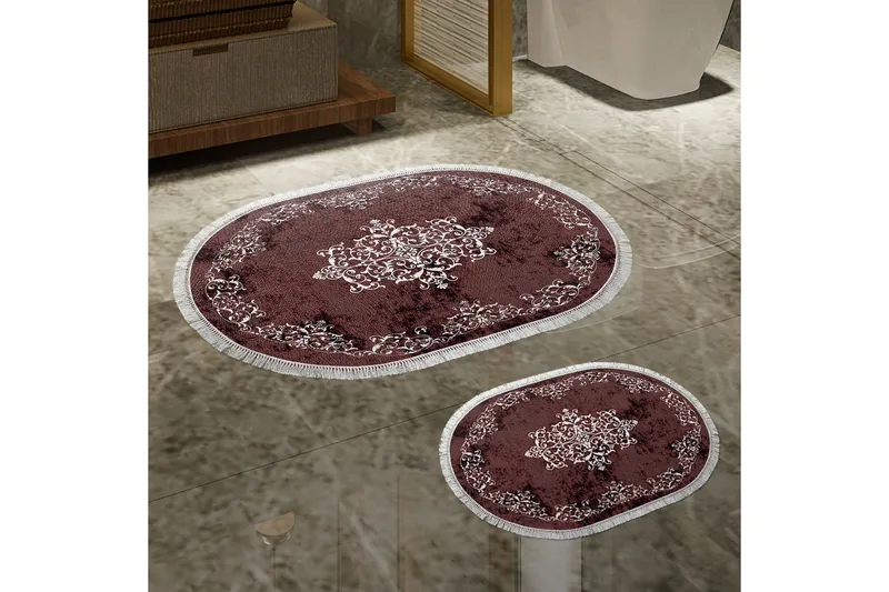 Panchoo Badrumsmatta 60x150 cm Rektangulär, Röd