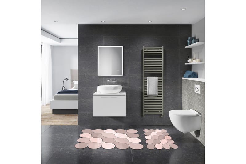 Paramjit Badrumsmatta 60x100 cm Rektangulär - Rosa - Textil & mattor - Mattor - Badrumsmatta