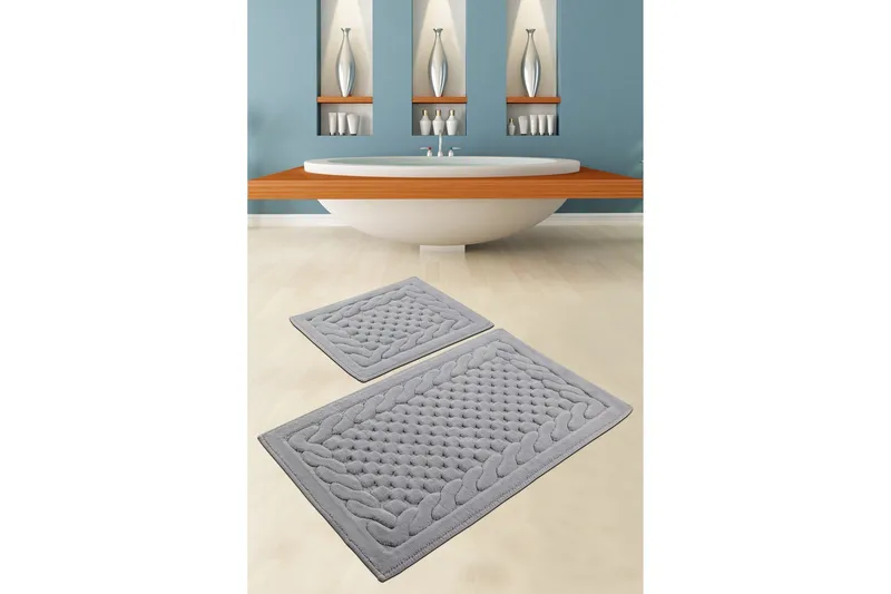 Parerna Badrumsmatta 60x100 cm Rund - Grå - Textil & mattor - Mattor - Badrumsmatta