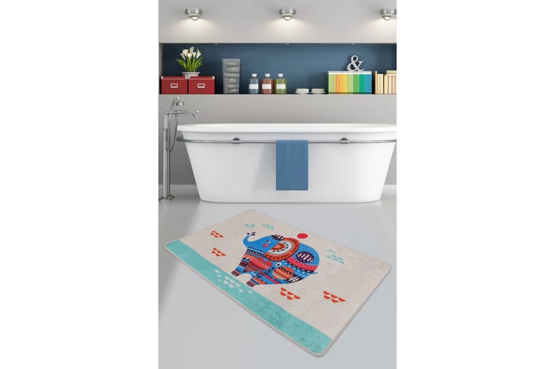 Parhalad Badrumsmatta 80x120 cm Rund - Flerfärgad - Textil & mattor - Mattor - Badrumsmatta