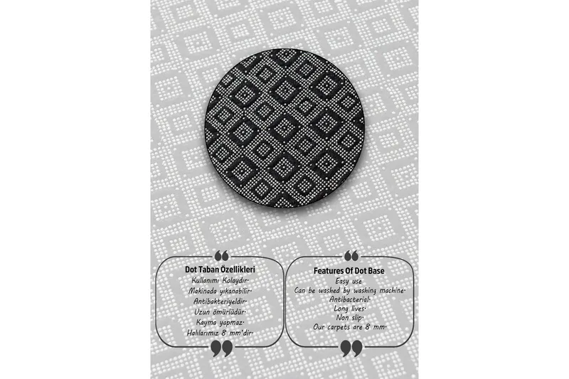 Pariti Badrumsmatta 80 cm Rund - Flerfärgad - Textil & mattor - Mattor - Badrumsmatta