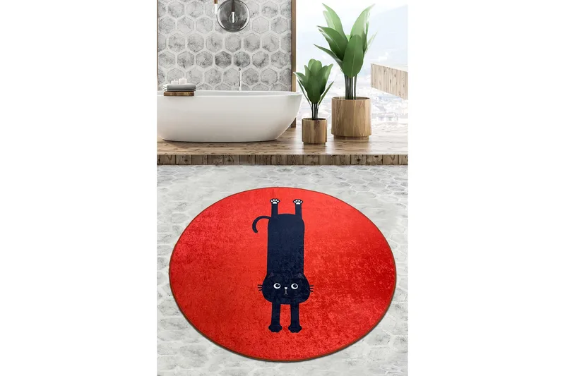 Parkesh Badrumsmatta 100 cm Rund, Flerfärgad