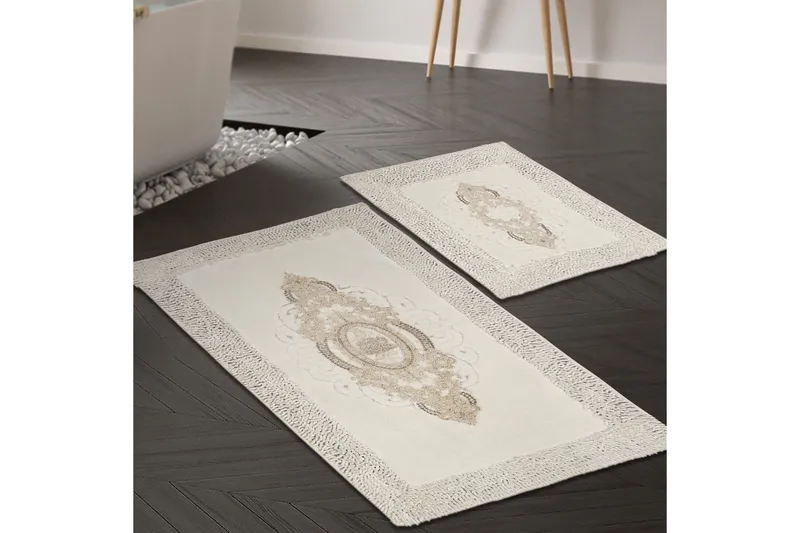 Parmeswari Badrumsmatta 60x100 cm Rektangulär, Creme