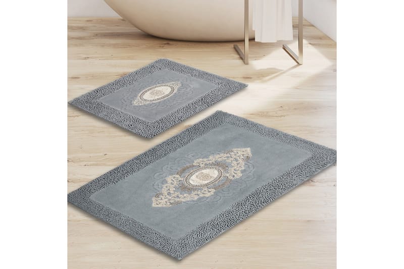 Parmita Badrumsmatta 60x100 cm Rektangulär, Grå