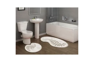 Badrumsmattset (2 delar) Elevate Grädde - Cremevit - Textil & mattor - Mattor - Badrumsmatta