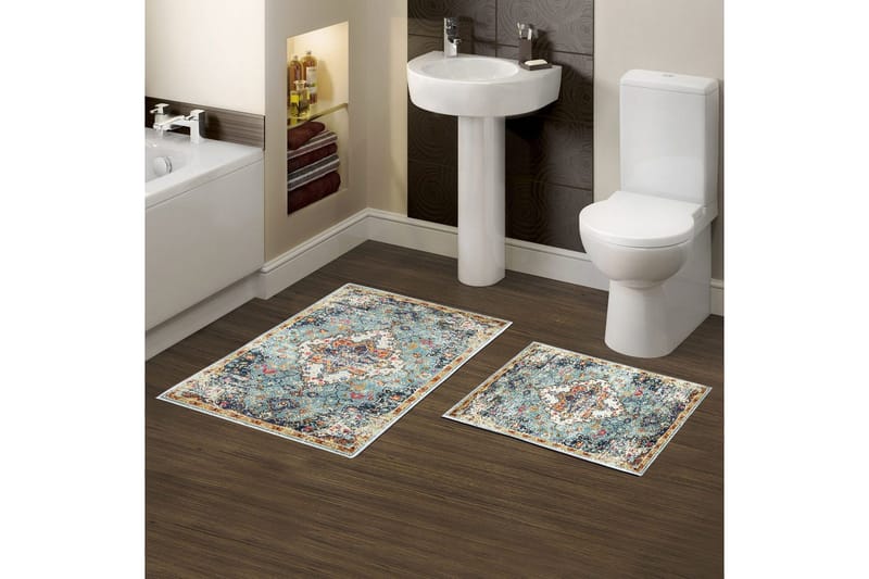 Badrumsmattset (2 delar) Masafumie Multicolor - Multifärgad - Textil & mattor - Mattor - Badrumsmatta