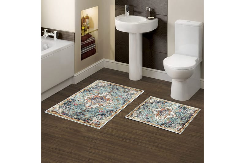 Badrumsmattset (2 delar) Masafumie Multicolor - Multifärgad - Textil & mattor - Mattor - Badrumsmatta