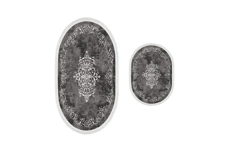 Badrumsmattset (2 delar) Winrel Grå - Ljusgrå - Textil & mattor - Mattor - Badrumsmatta