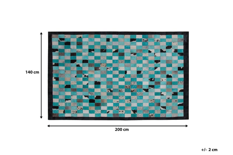 Daleisa Matta 140x200 cm Läder - Blå/Grå - Textil & mattor - Mattor - Fällar & skinnmattor