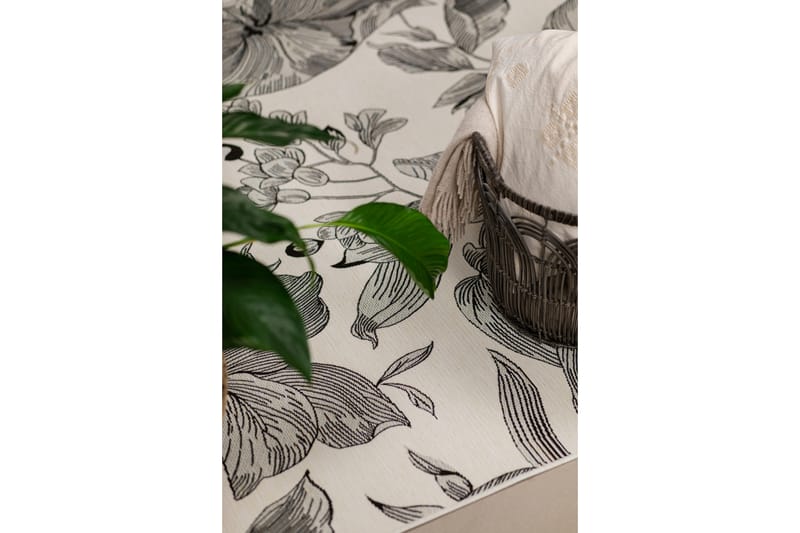 Domani Flower Flatvävd Matta 160x230 cm - Vit - Textil & mattor - Mattor - Flatvävda mattor