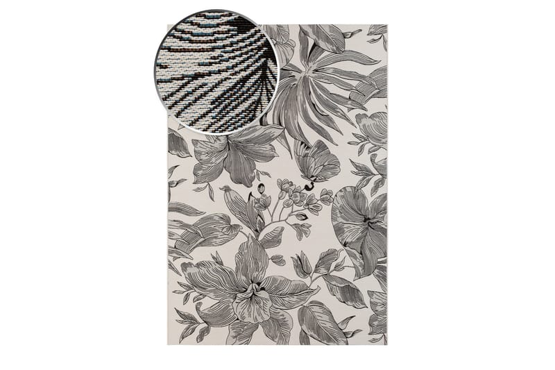 Domani Flower Flatvävd Matta 160x230 cm - Vit - Textil & mattor - Mattor - Flatvävda mattor