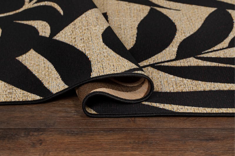 Domani Monstera Flatvävd Matta 240x330 cm - Svart - Textil & mattor - Mattor - Flatvävda mattor