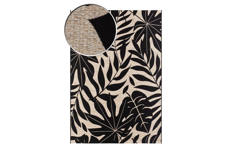 Domani Monstera Flatvävd Matta 240x330 cm - Svart - Textil & mattor - Mattor - Flatvävda mattor