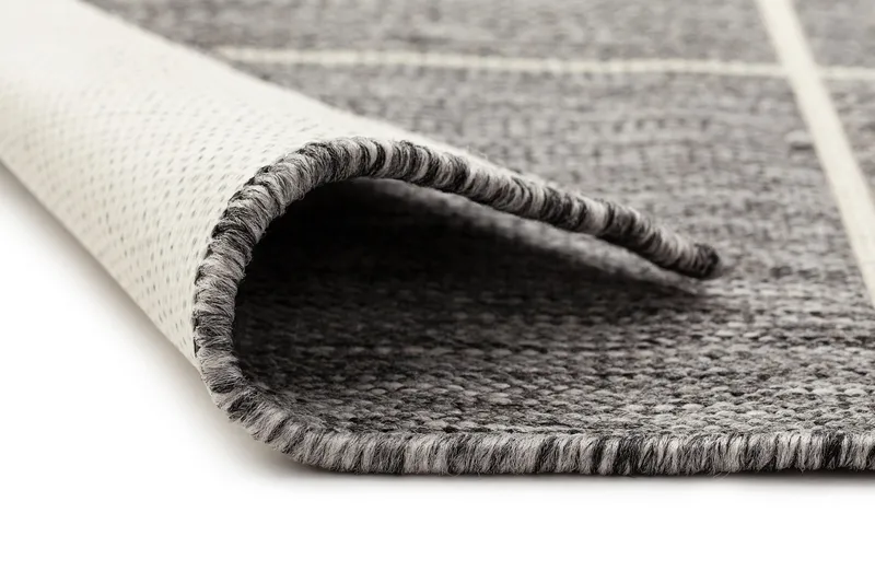 Madrid Square Flatvävd Matta 160x230 - Grå/Vit - Textil & mattor - Mattor - Flatvävda mattor