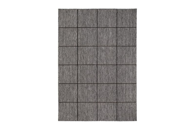 Madrid Square Flatvävd Matta 200x285 - Grå/Svart - Textil & mattor - Mattor - Flatvävda mattor