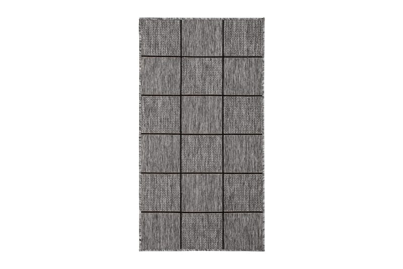 Madrid Square Flatvävd Matta 80x240 - Grå/Svart - Textil & mattor - Mattor - Flatvävda mattor