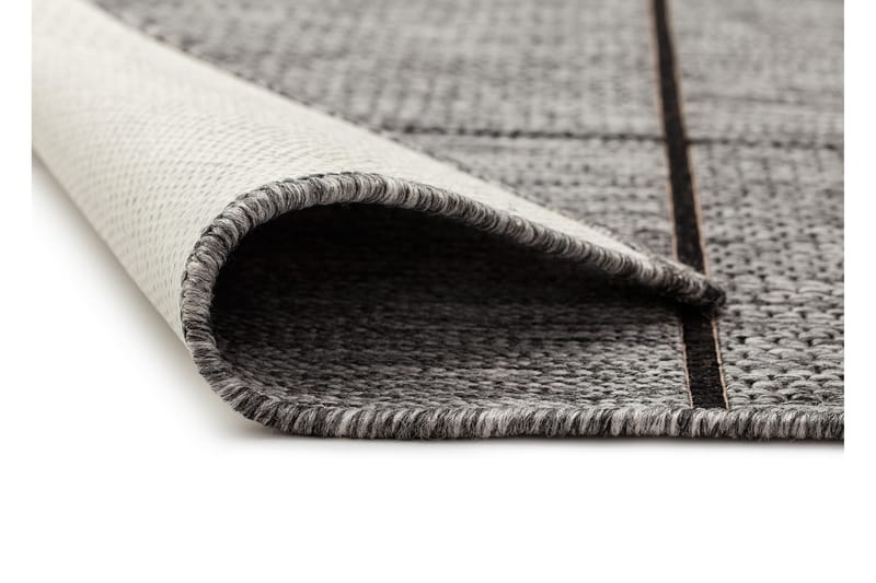 Madrid Square Flatvävd Matta 80x240 - Grå/Svart - Textil & mattor - Mattor - Flatvävda mattor