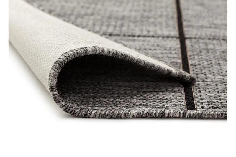 Madrid Square Flatvävd Matta 80x340 - Grå/Svart - Textil & mattor - Mattor - Flatvävda mattor