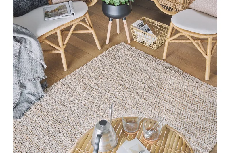 Matta beige 140 x 200 cm AFRIN - Beige - Textil & mattor - Mattor - Flatvävda mattor