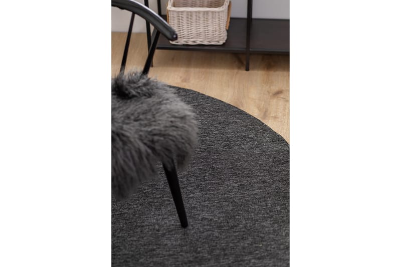 Porto Flatvävd Matta Rund 200 cm - Antracit - Textil & mattor - Mattor - Flatvävda mattor