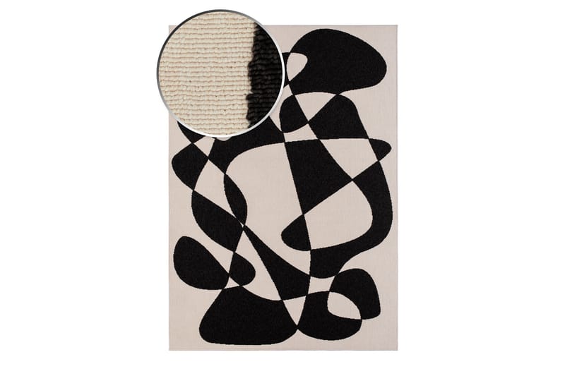 Venus Abstrakt Flatvävd Matta 200x290 cm - Vit/Svart - Textil & mattor - Mattor - Flatvävda mattor