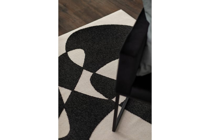 Venus Abstrakt Flatvävd Matta 200x290 cm - Vit/Svart - Textil & mattor - Mattor - Flatvävda mattor